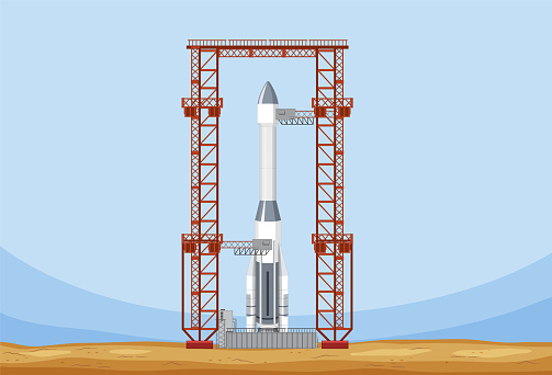 Rocket Launch Scaffolding Vector illustration