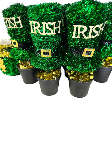 St Patrick’s day decoration isolated on white background