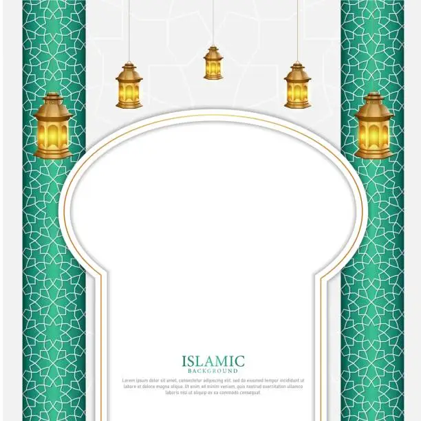 Vector illustration of Arabic elegant greeting card.