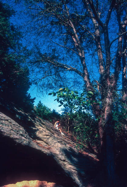 Graham Cave SP - Boy on Rock Slope - 1998