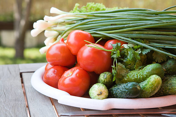istock Fresh tasty vegetables on plate 147243528