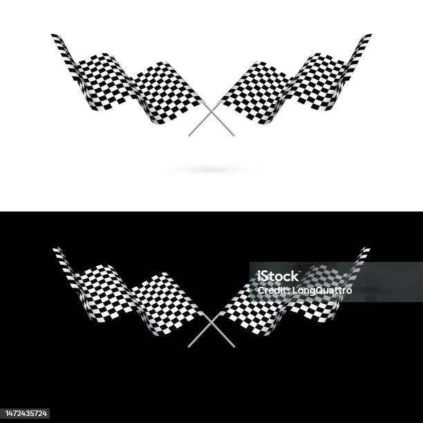 Dual Racing Flags Two Race Checkered Flags Set Stock Illustration - Download Image Now ...