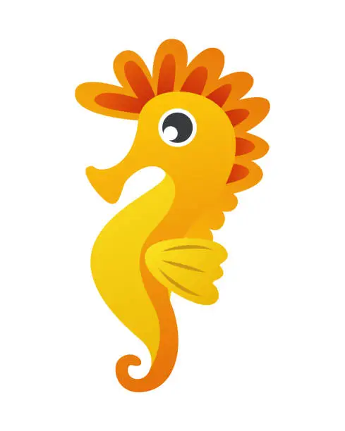 Vector illustration of Seahorse cartoon character . Vector .