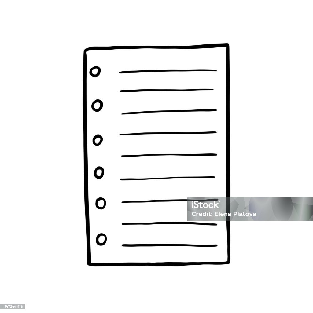 Handdrawdoodle Note Paper Note Sketch Hand Drawn Note Sheet For Message Doodle Illustration ...
