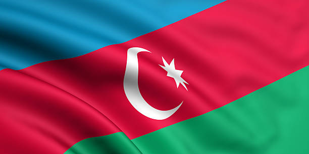 Flag Of Azerbaijan stock photo