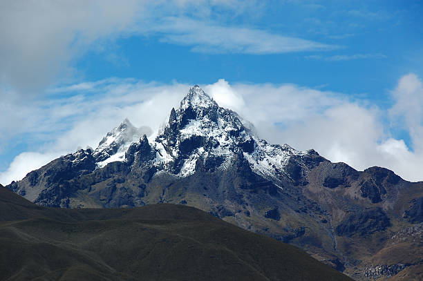 Snow capped mountain stock photo