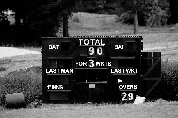 istock Cricket Scoreboard in B/W 147244623