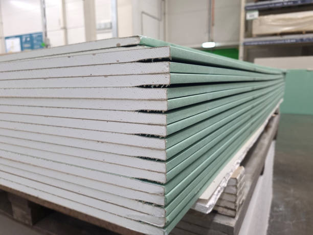 istock water resistant plasterboard sheets stacked in a hardware store. 1472450219