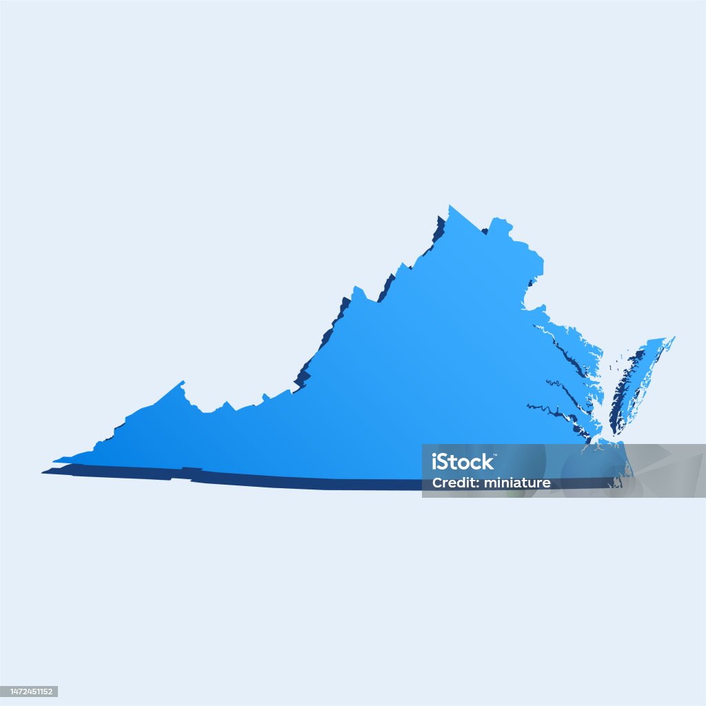 Blue Virginia Map Virginia Map Stock Illustration - Download Image Now - Abstract ...