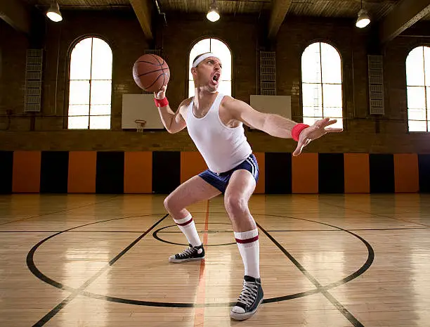 Photo of Crazy old school aggressive basketball dude