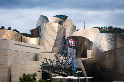 Bilbao - Spain - July 19, 2022 : Guggenheim Museum by Frank Gehry