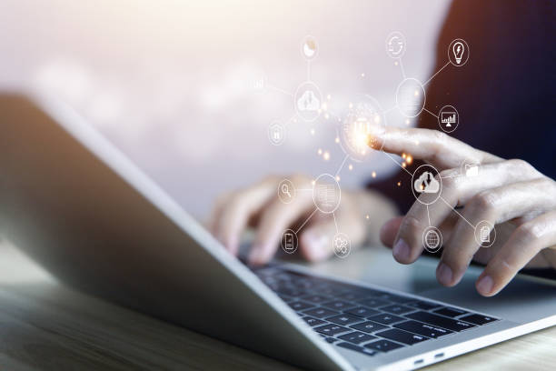 istock Digital Transformation Management ai on a virtual screen Managing big data on laptops 1472460853
