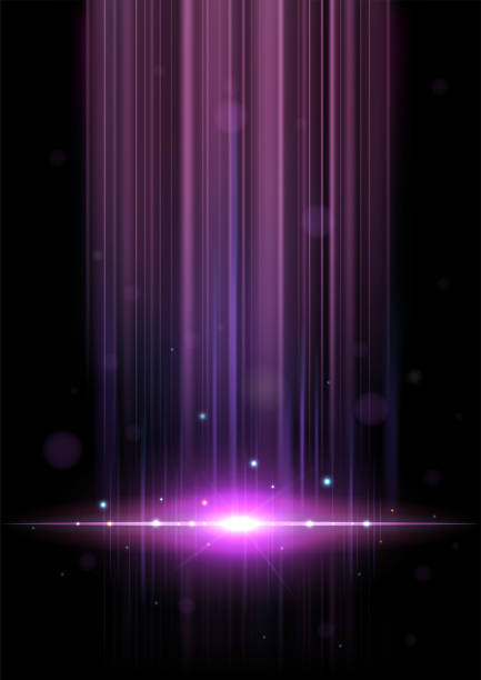 istock Abstract purple and pink Light Rays. Isolated on Dark Background. Vector Illustration 1472463212