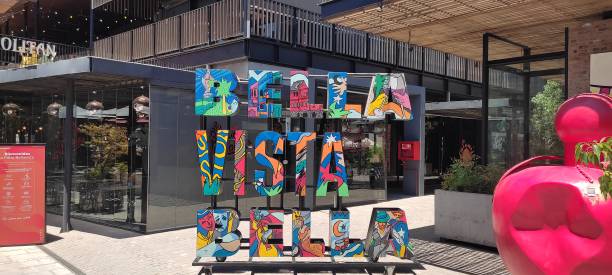 Image of the letters in the Patio Bellavista in Santiago de Chile in January 2022