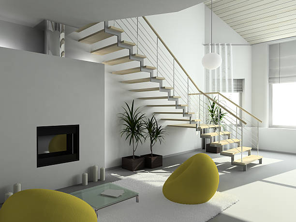 Modern apartment interior. 3D generated image.