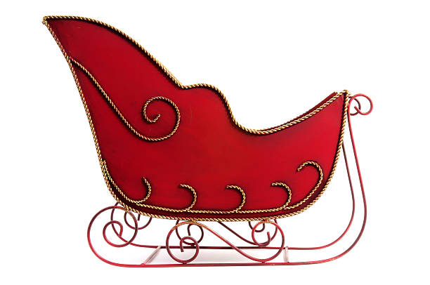 istock Christmas sleigh that is red and gold 147246945