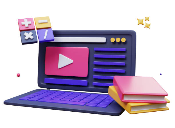 istock Online education, E-learning concept design graduate cap, school bags, notebooks, stationery. Education idea for website banner, presentation, poster and advertising. 3d rendering 1472470963