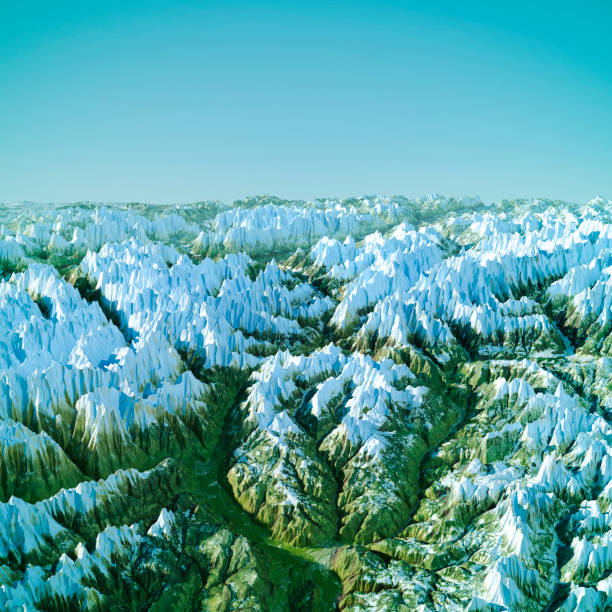 sarntal alps bolzano topographic map 3d view color - brennerpas stockfoto's en -beelden