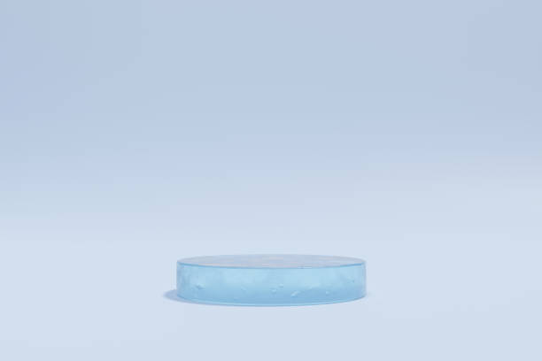 istock Abstact 3d render background, ice podium on ice floor for product display advertising, cosmetic or etc 1472471625