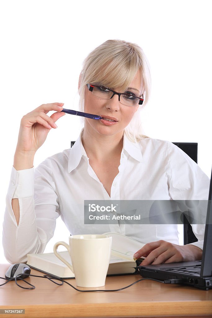 Atraente Mulher de negócios com o lápis - Foto de stock de 20 Anos royalty-free