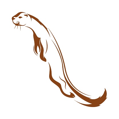 Otter icon logo design illustration