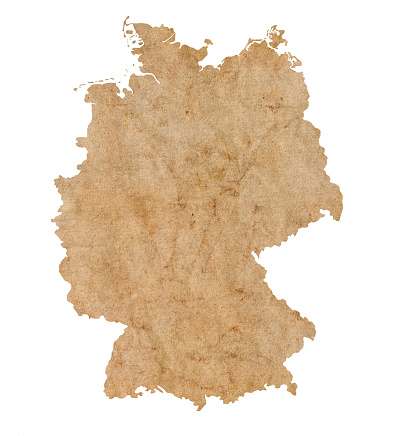 map of Germany on old brown grunge paper