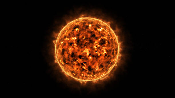 istock Fiery planet on black background. 3D illustration. Space. 1472483157