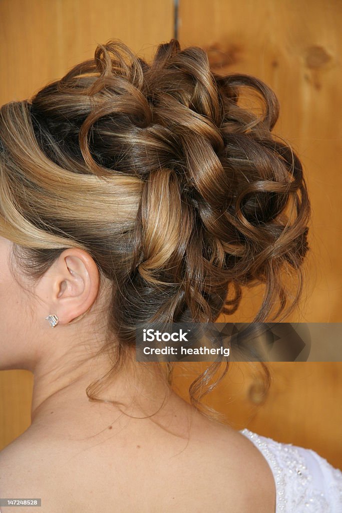 Bridal Up Do Hair Bun Stock Photo
