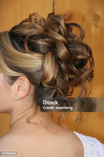 Bridal Up Do Stock Photo - Download Image Now - Hair Bun, Highlights - Hair, Wedding