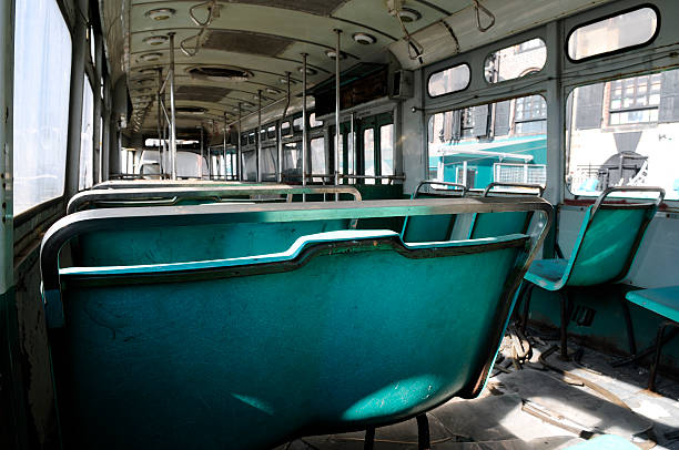 istock Inner Space of a Desolated Trolley Car 147249065