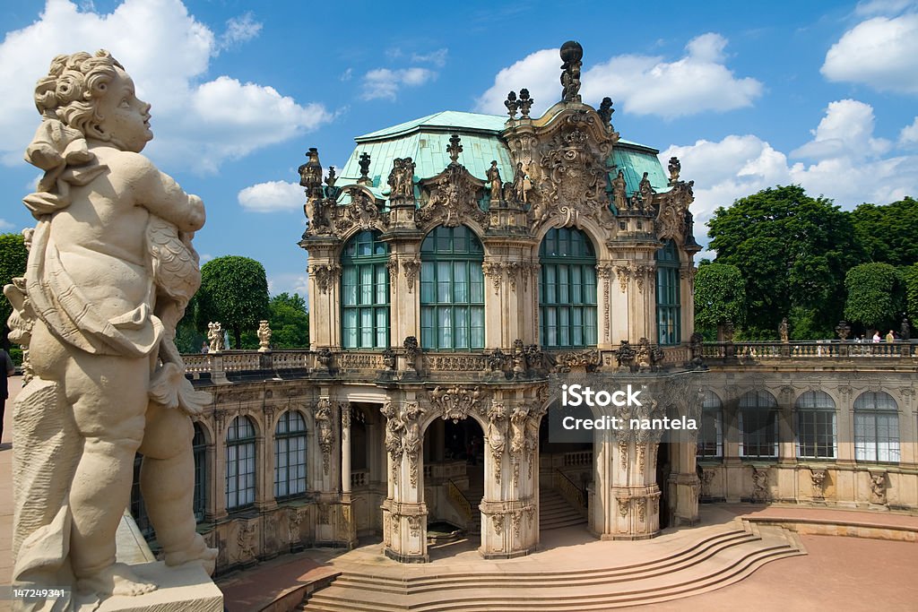 Zwinger Museum One of the statue above the Zwinger Museum in Dresden, Germany Art Museum Stock Photo