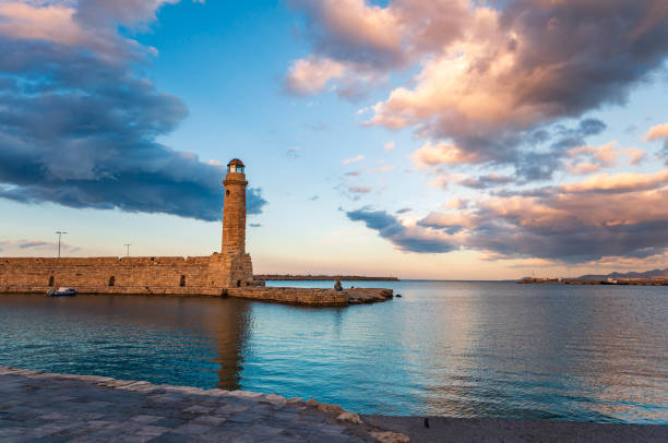 The Egyptian lighthouse of Rethymno stock photo