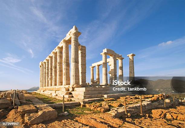Temple Of Poseidon Stock Photo - Download Image Now - Temple of Poseidon, Ancient, Archaeology