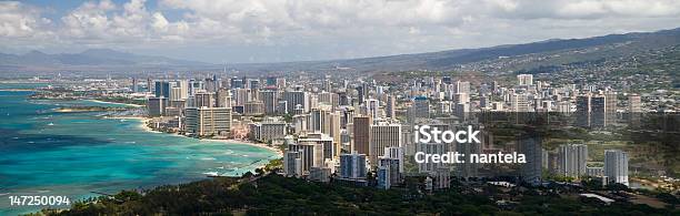 Honolulu Panorama - zdjęcia stockowe i więcej obrazów Bez ludzi - Bez ludzi, Budynek z zewnątrz, Fotografika