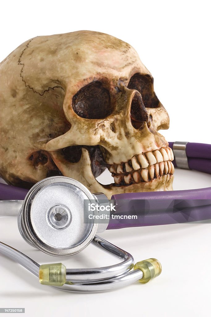 Crânio e Estetoscópio - Royalty-free Anatomia Foto de stock