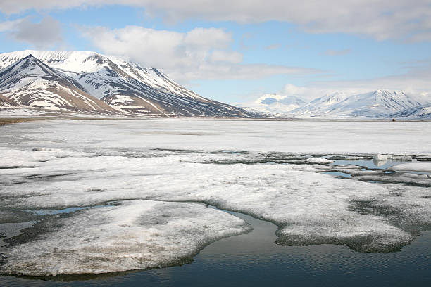 istock Snow and ice  melting in arctic springtime 147250285