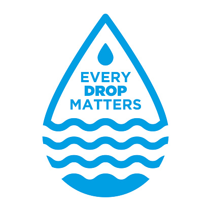 World Water Day. Every Drop Matters. Vector waterdrop concept stock illustration