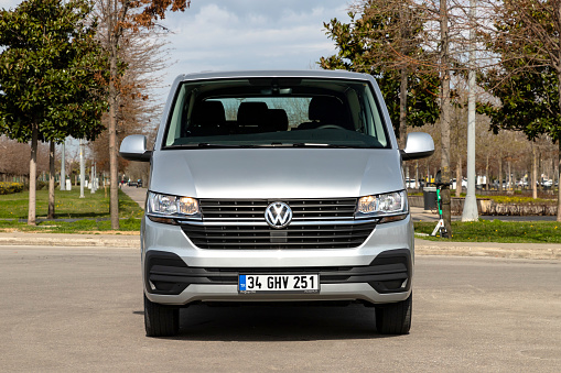 Istanbul, Turkey - March 06 2023 : Volkswagen Transporter City Van is a compact commercial vehicle designed for urban areas.