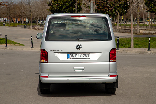 Istanbul, Turkey - March 06 2023 : Volkswagen Transporter City Van is a compact commercial vehicle designed for urban areas.