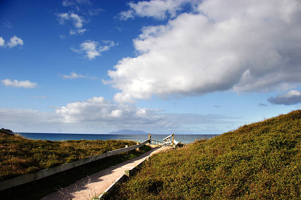 Walkway to the beach stock photo