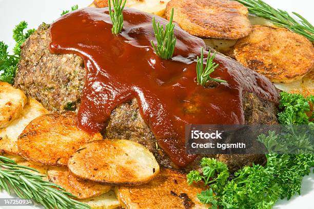Meatloaf And Potato Dinner Stock Photo - Download Image Now - Beef, Color Image, Cooked
