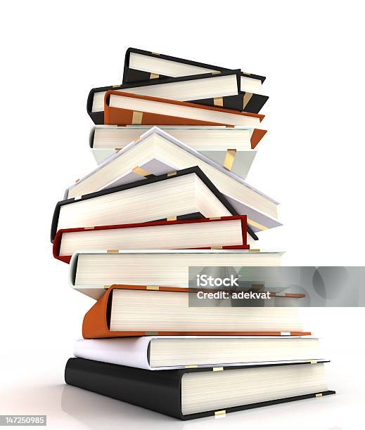 Libros Enormes Aislado Sobre Fondo Blanco Foto de stock y más banco de imágenes de Aprender - Aprender, Blanco - Color, Ciencia