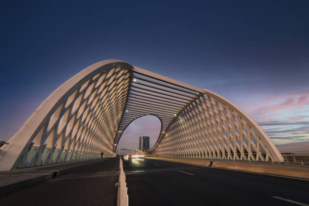 istock Modern bridge in the sunset 1472511829