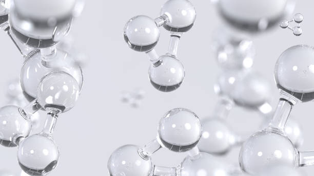 istock Science technology research in laboratory. Medicine concept microbiology nucleus atom or molecule on light background. 3d rendering 1472512766