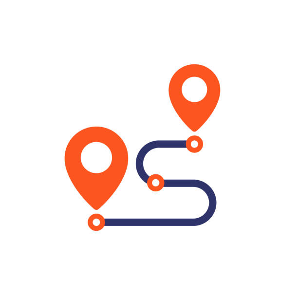 illustrations, cliparts, dessins animés et icônes de chemin, icône d’itinéraire en blanc - commencement