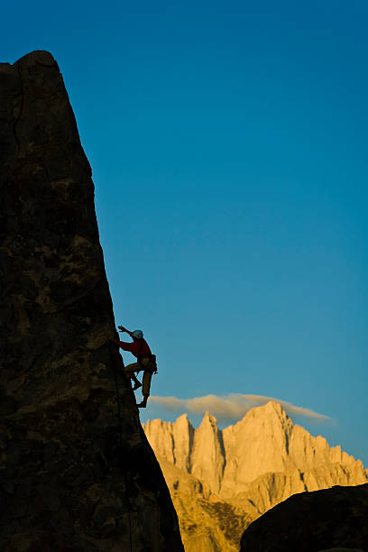 Climber on the edge. stock photo