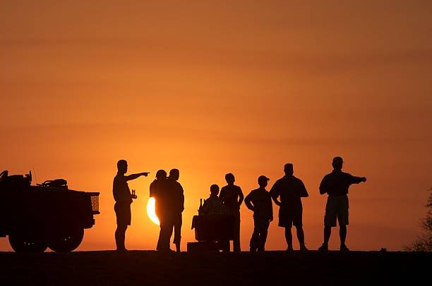 pôr do sol as refeições ligeiras no jogo drive - transvaal imagens e fotografias de stock