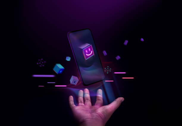 istock Metaverse and Blockchain Technology Concepts. Experiences of Metaverse Virtual World via Smart Phone. Futuristic Tone. Hand Levitating Mobile Phone 1472520976