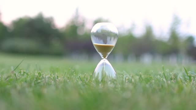 Close-up of Hourglass on the Grass