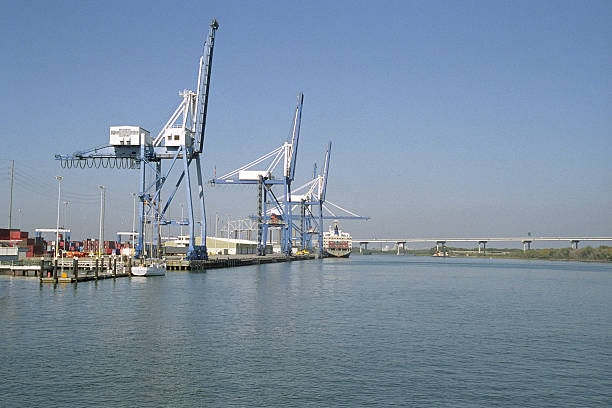 Equipment to load and unload ocean going cargo ships at the Port of Charleston, SC.